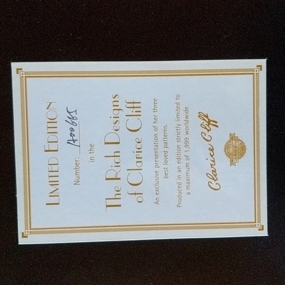 Clarice Cliff Edition Numbered & Framed Tile Set by Wedgwood. - Picture 7 of 16